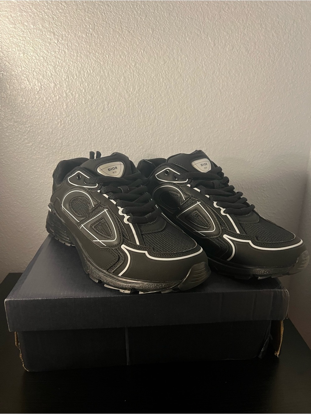 Dior Black Sneakers with White Accents